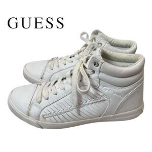 G by Guess Women's White Mid Lace-up Sneakers 8.5